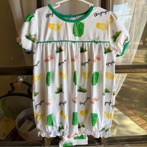 2T Little Bear Smocks Augusta Masters Bubble Romper Knit